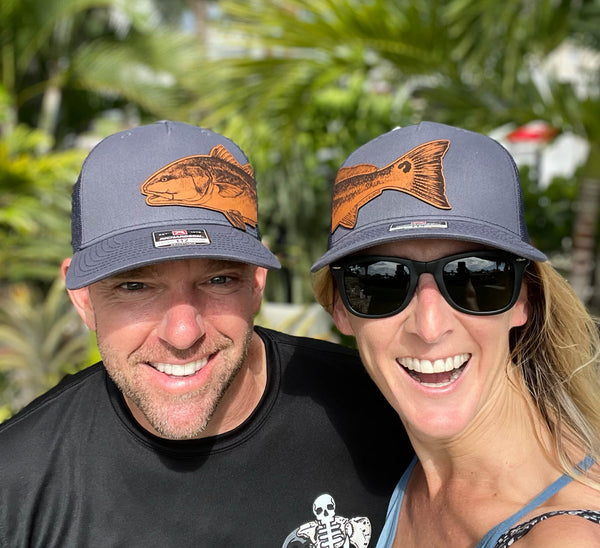 Matching Fishing Hats - Heads and Tails Redfish Couples Hat
