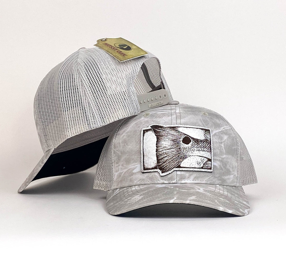 Redfish Trucker Hat - Mid Profile - Bonefish Camo + Silver Patch