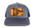 "The O.G." Redfish Trucker Hat - Mid Profile - Solid Carbon Blue + Classic Patch