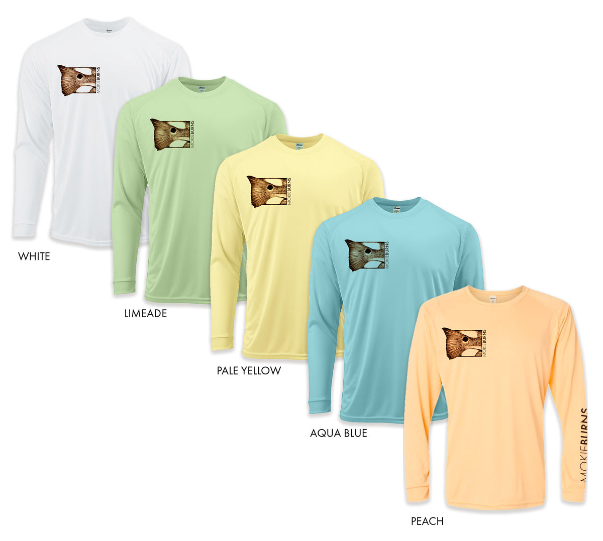 Performance Fishing Shirt - &quot;The O.G.&quot; Redfish Tail - Unisex Long Sleeve 50+ UPF Protection