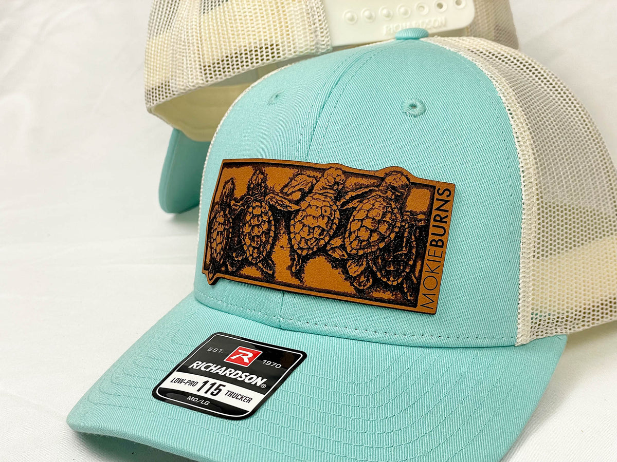 Baby Sea Turtles Trucker Hat - Aruba Blue/Birch Low Profile + Classic Patch