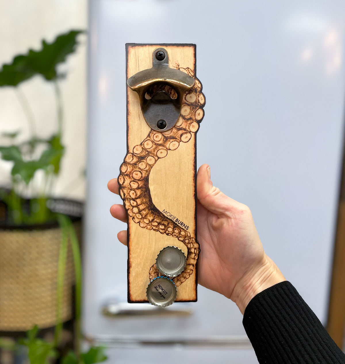 KRAKEN a Cold One - Octopus Tentacle Magnetic Bottle Opener for Fridge, Grill, or Any Magnetic Surface