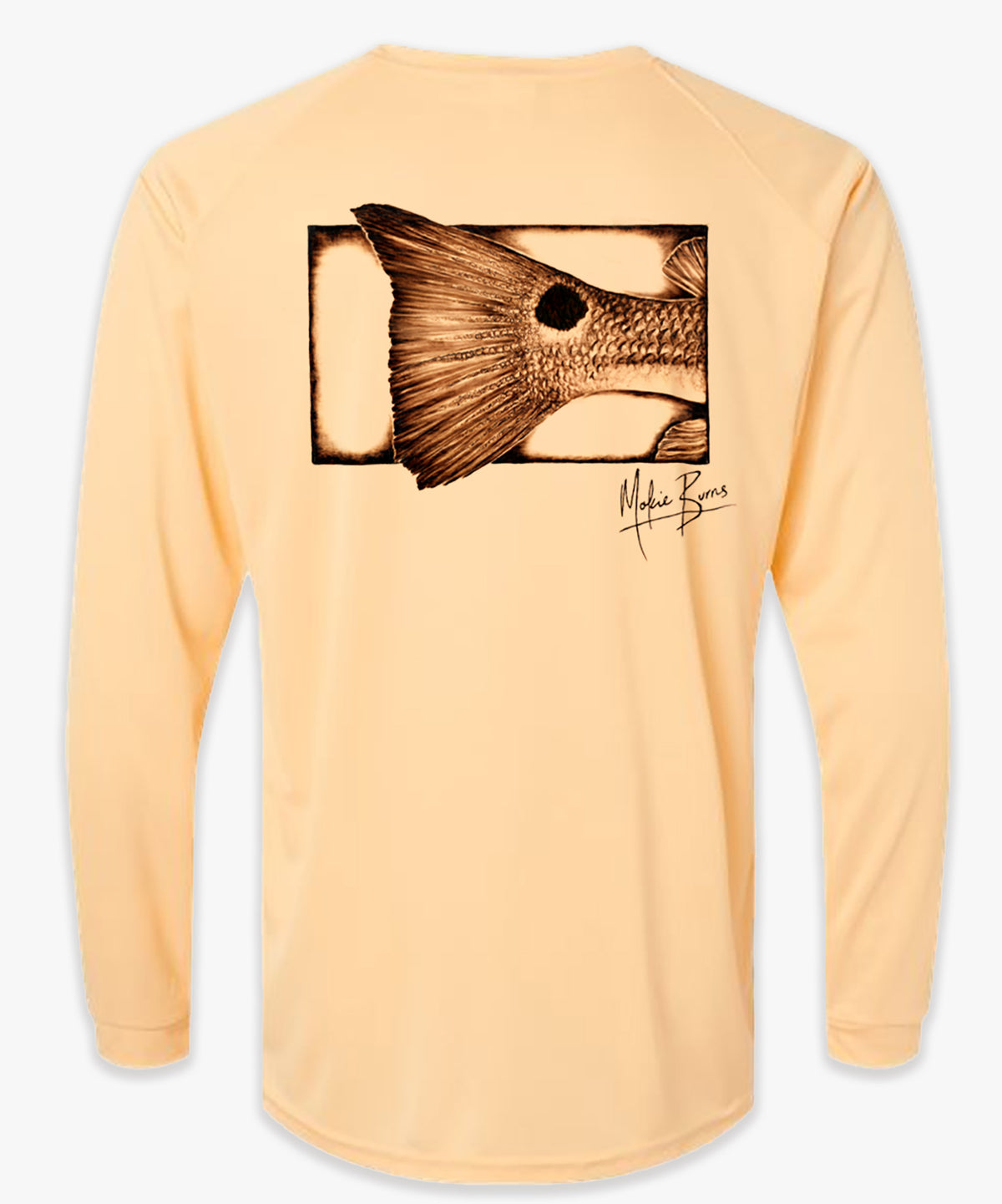 Performance Fishing Shirt - &quot;The O.G.&quot; Redfish Tail - Unisex Long Sleeve 50+ UPF Protection
