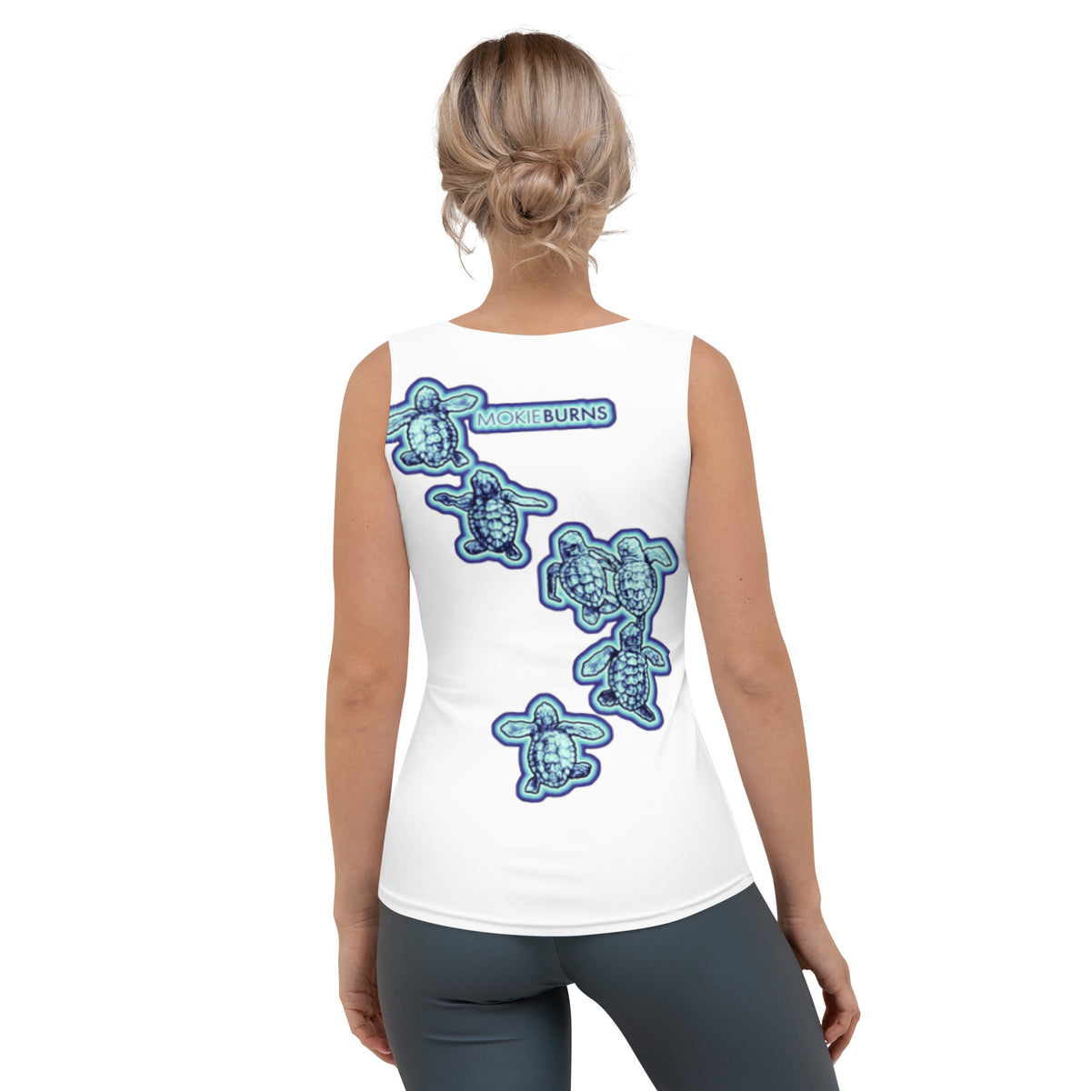 Baby Sea Turtles in &#39;Florida Teal&#39; - Sublimation Printed Activewear Tank Top