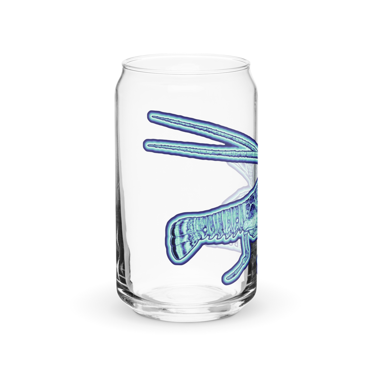 Spiny Lobster in &#39;Florida Teal&#39; Glassware - Shaker Pint Glass or Vintage Can Glass