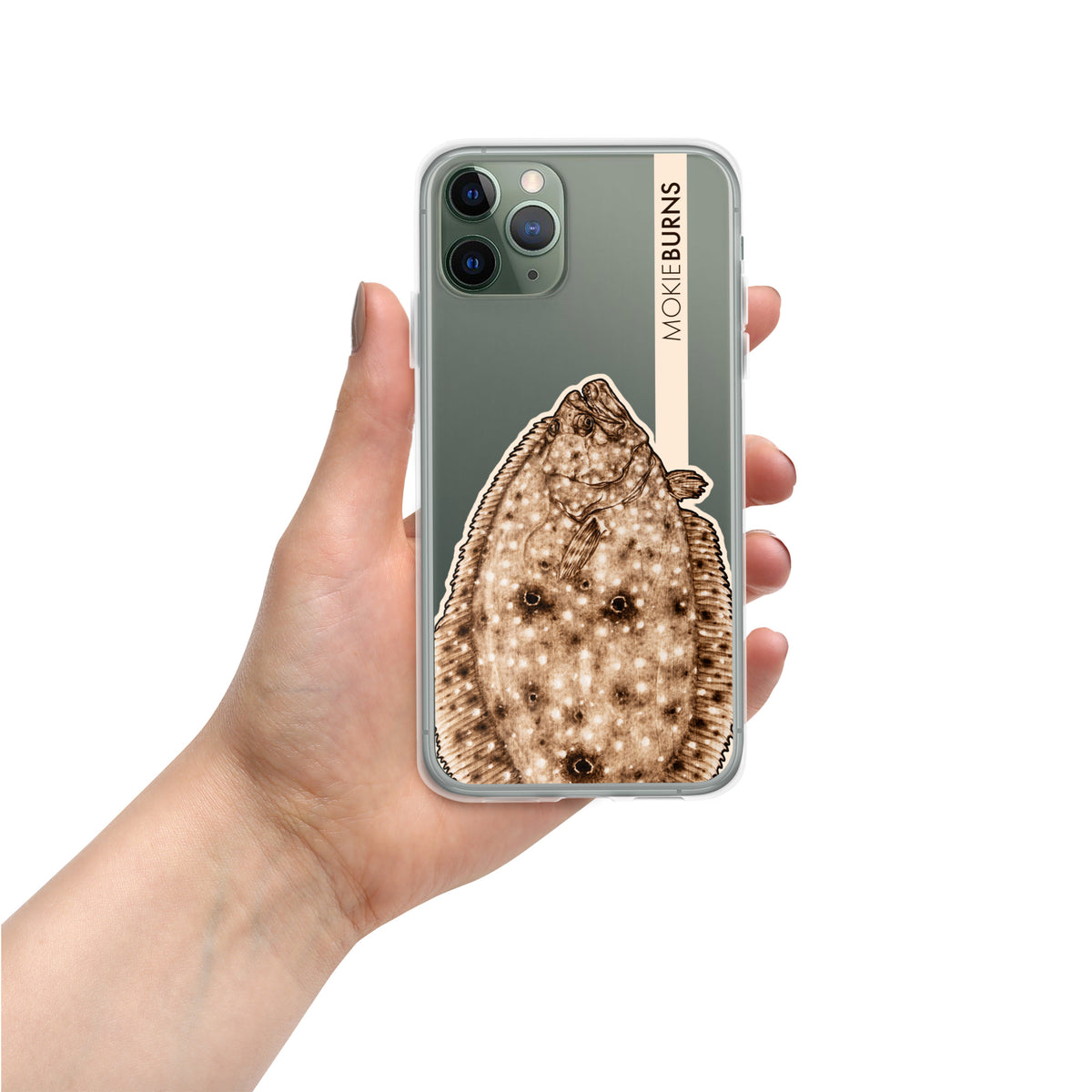 Gulf Flounder - Printed Clear Case for iPhone [all sizes] - unique inshore fishing art, gigging fish art, Florida Louisiana and Texas Fishing