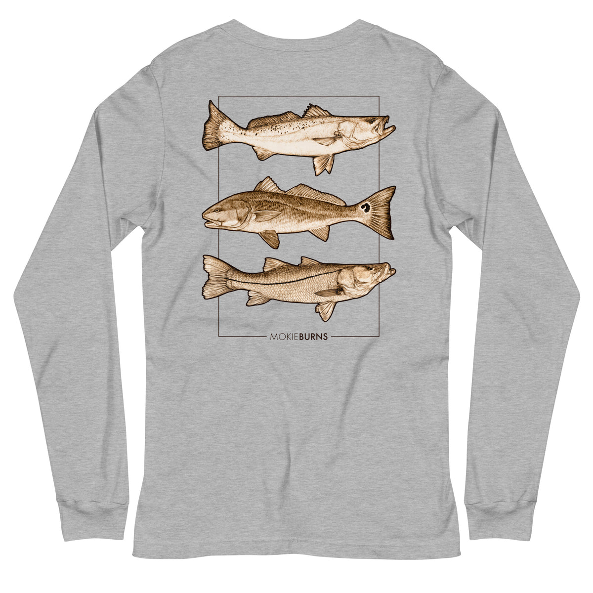 Inshore Slam [Seatrout, Redfish and Snook] - Soft Cotton Long Sleeve Tee for Him or Her