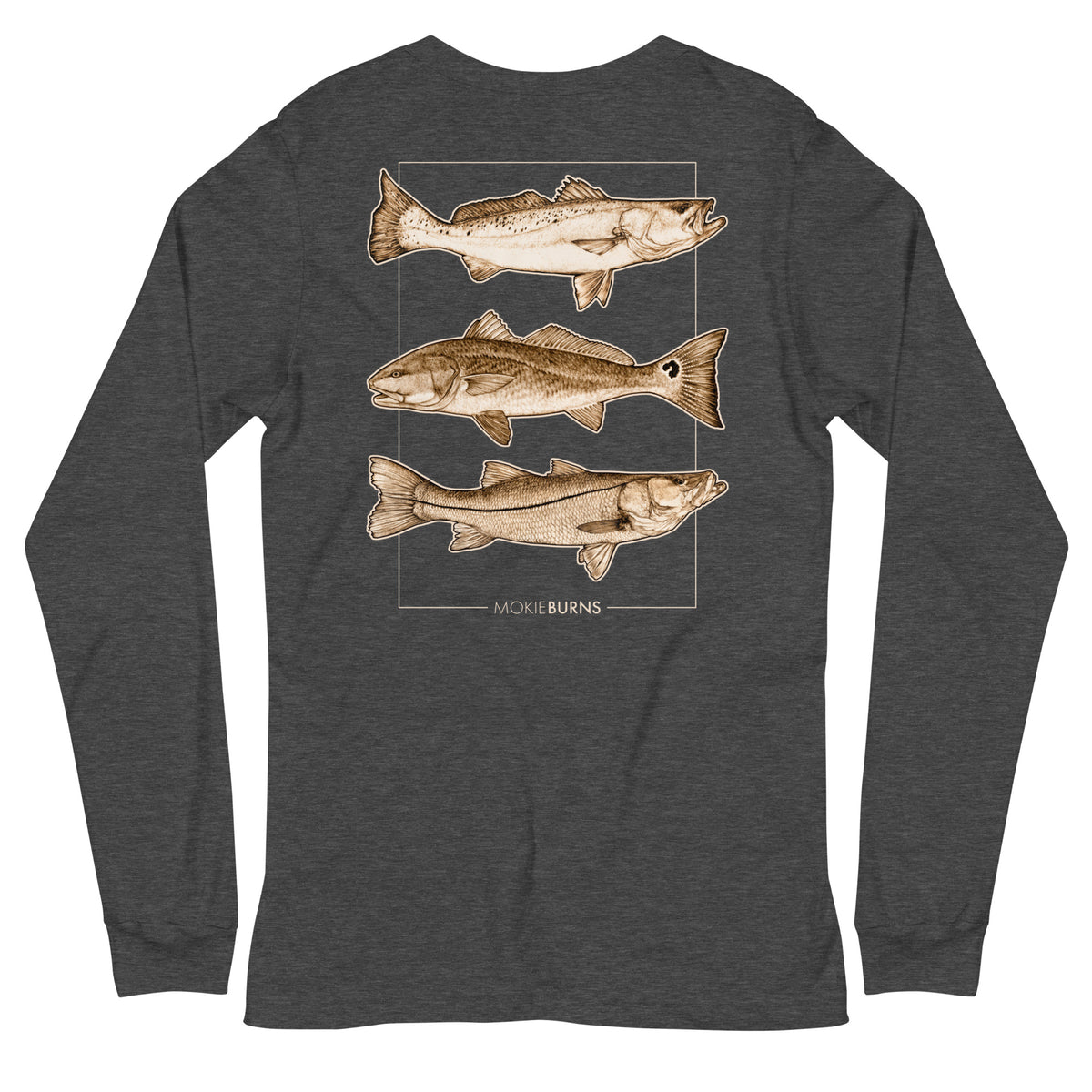Inshore Slam [Seatrout, Redfish and Snook] - Soft Cotton Long Sleeve Tee for Him or Her