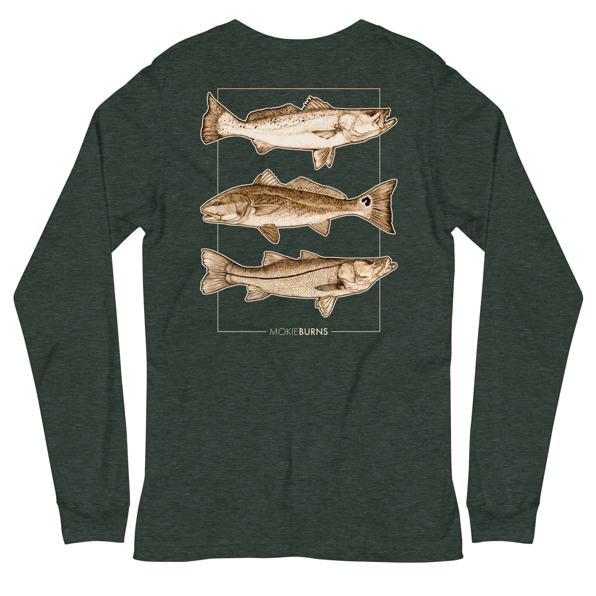 Inshore Slam [Seatrout, Redfish and Snook] - Soft Cotton Long Sleeve Tee for Him or Her