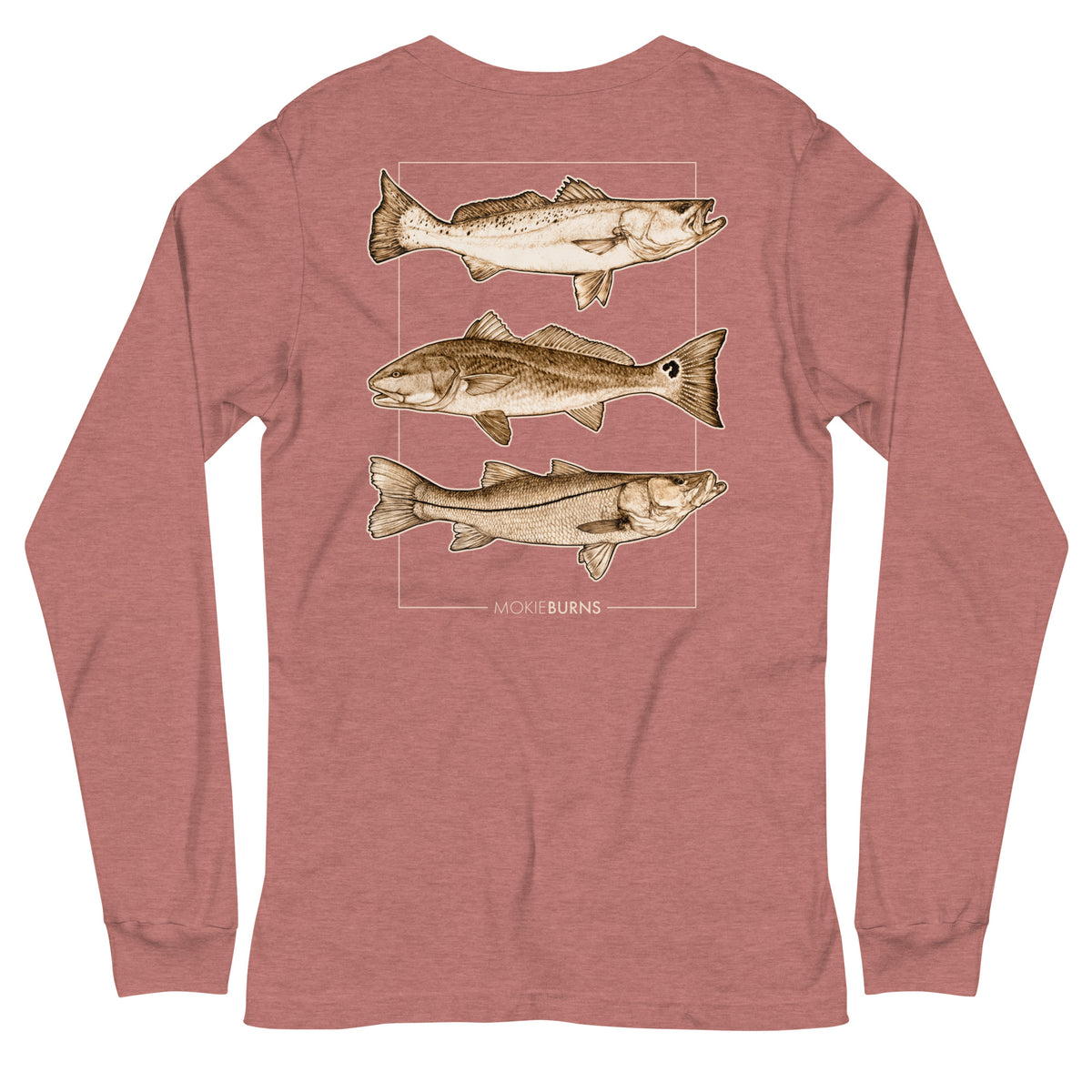 Inshore Slam [Seatrout, Redfish and Snook] - Soft Cotton Long Sleeve Tee for Him or Her