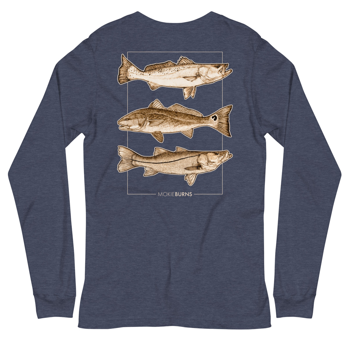 Inshore Slam [Seatrout, Redfish and Snook] - Soft Cotton Long Sleeve Tee for Him or Her