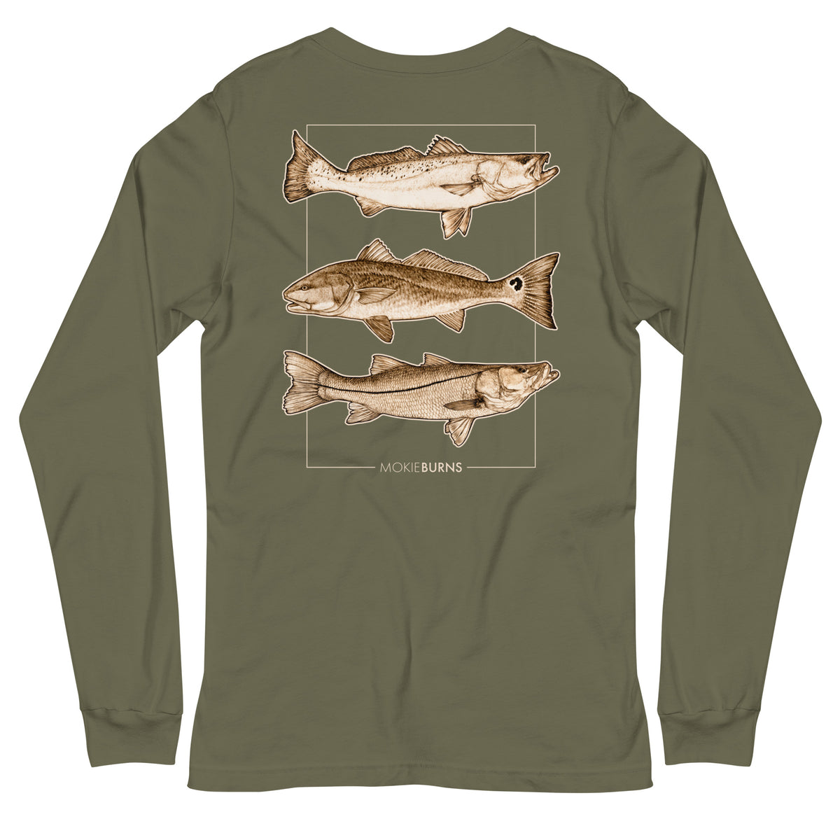 Inshore Slam [Seatrout, Redfish and Snook] - Soft Cotton Long Sleeve Tee for Him or Her
