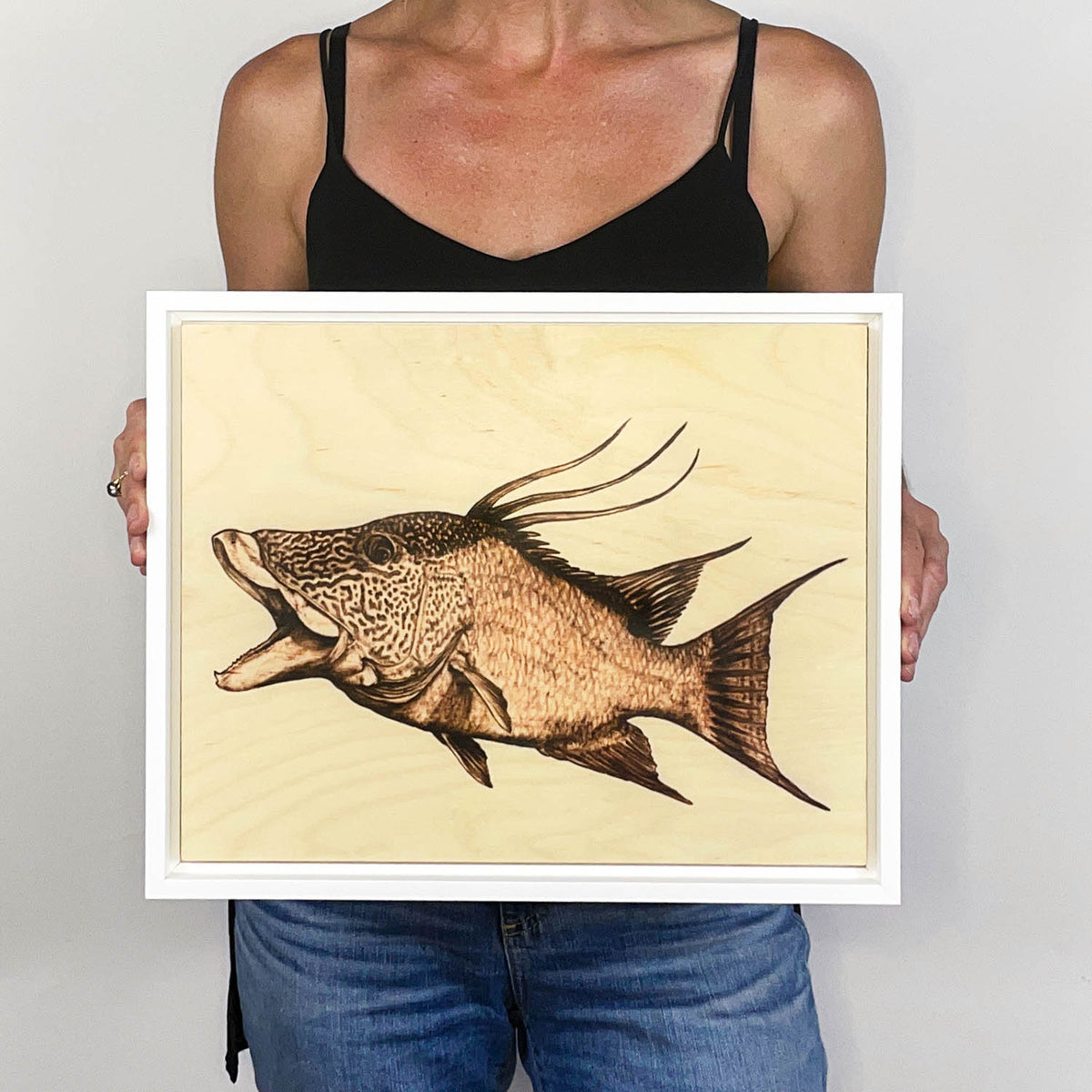 Hogfish - Framed Wood Print