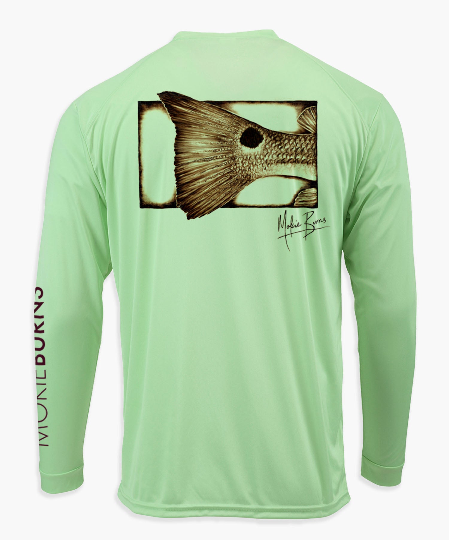 Performance Fishing Shirt - The O.G. Redfish Tail - unisex Long Sleeve 50+ UPF Protection M / White
