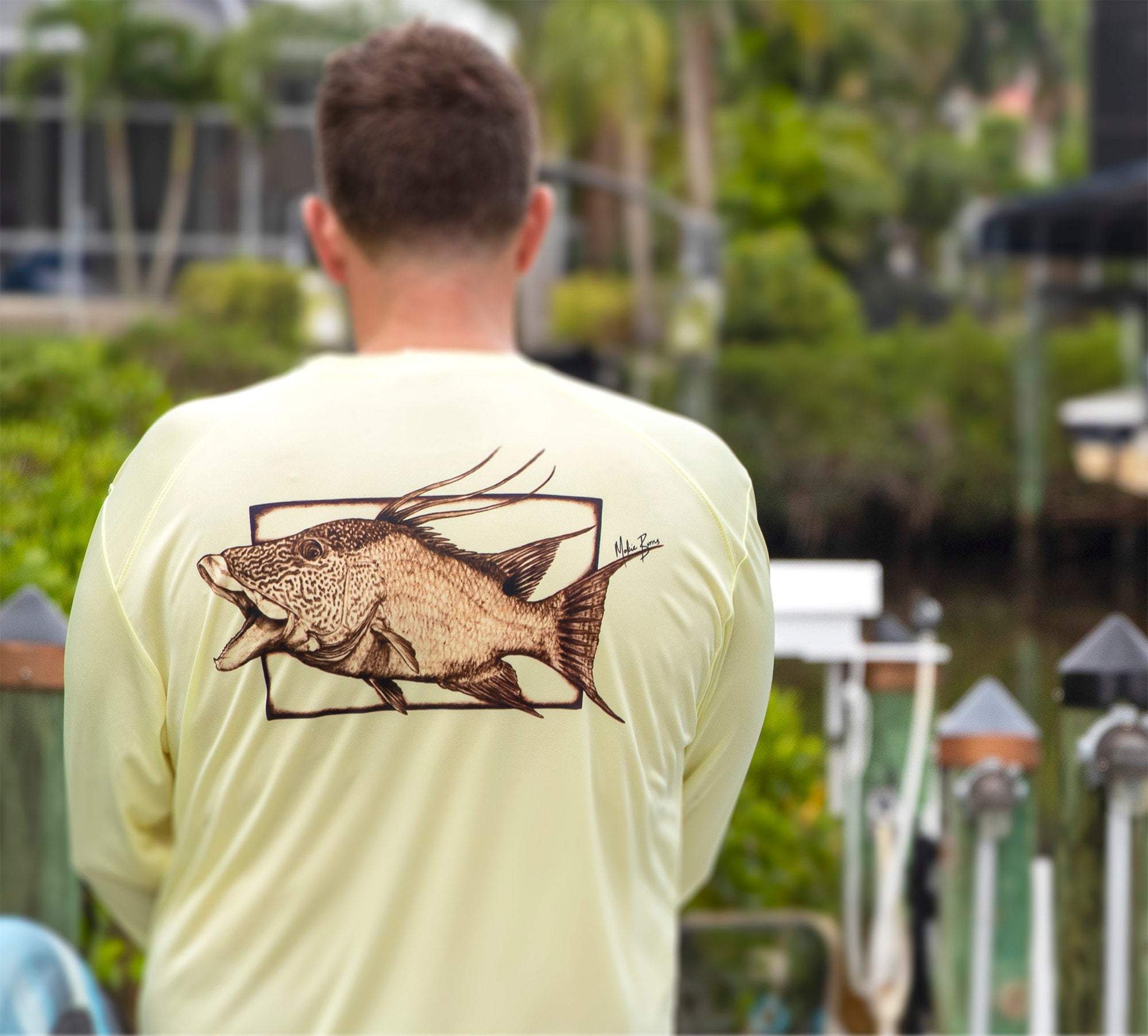 Mens Performance Fishing Shirt - Hogfish - Mokie Burns