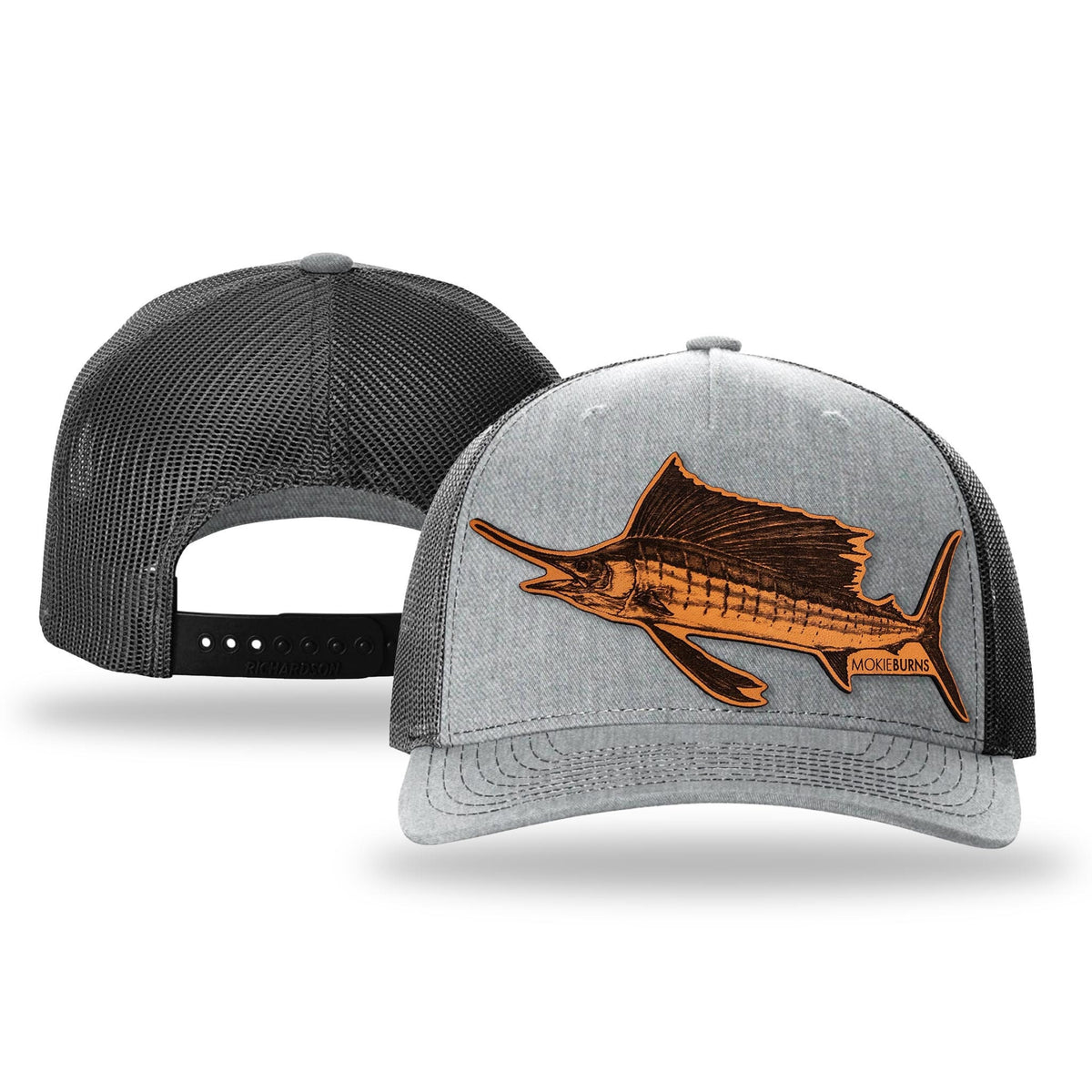 Sailfish Trucker Hat - Mid Profile - Heather Grey/Black + Classic Patch