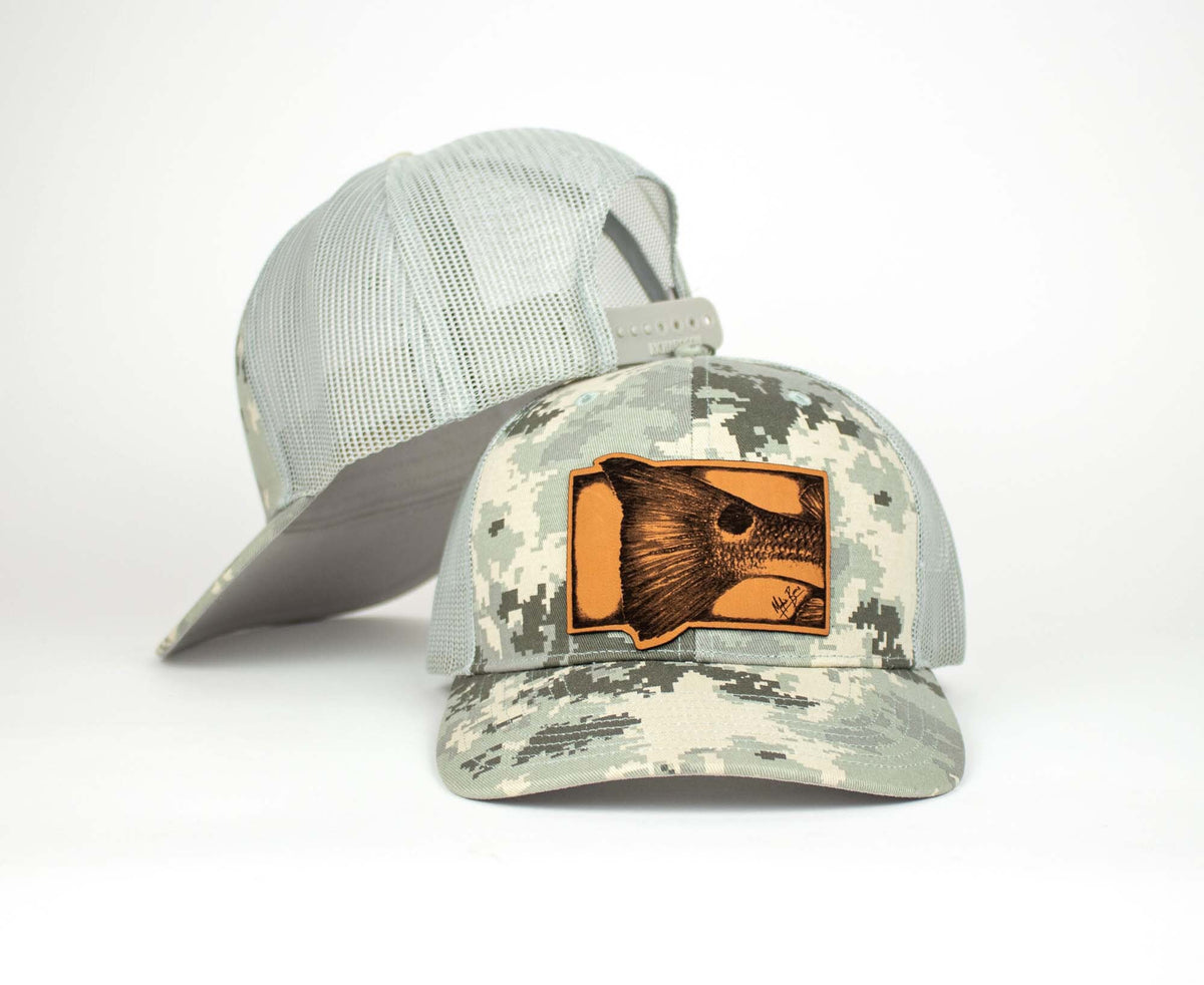 Camo Redfish Trucker Hat - Mid Profile + Classic Patch *Multiple Colors*