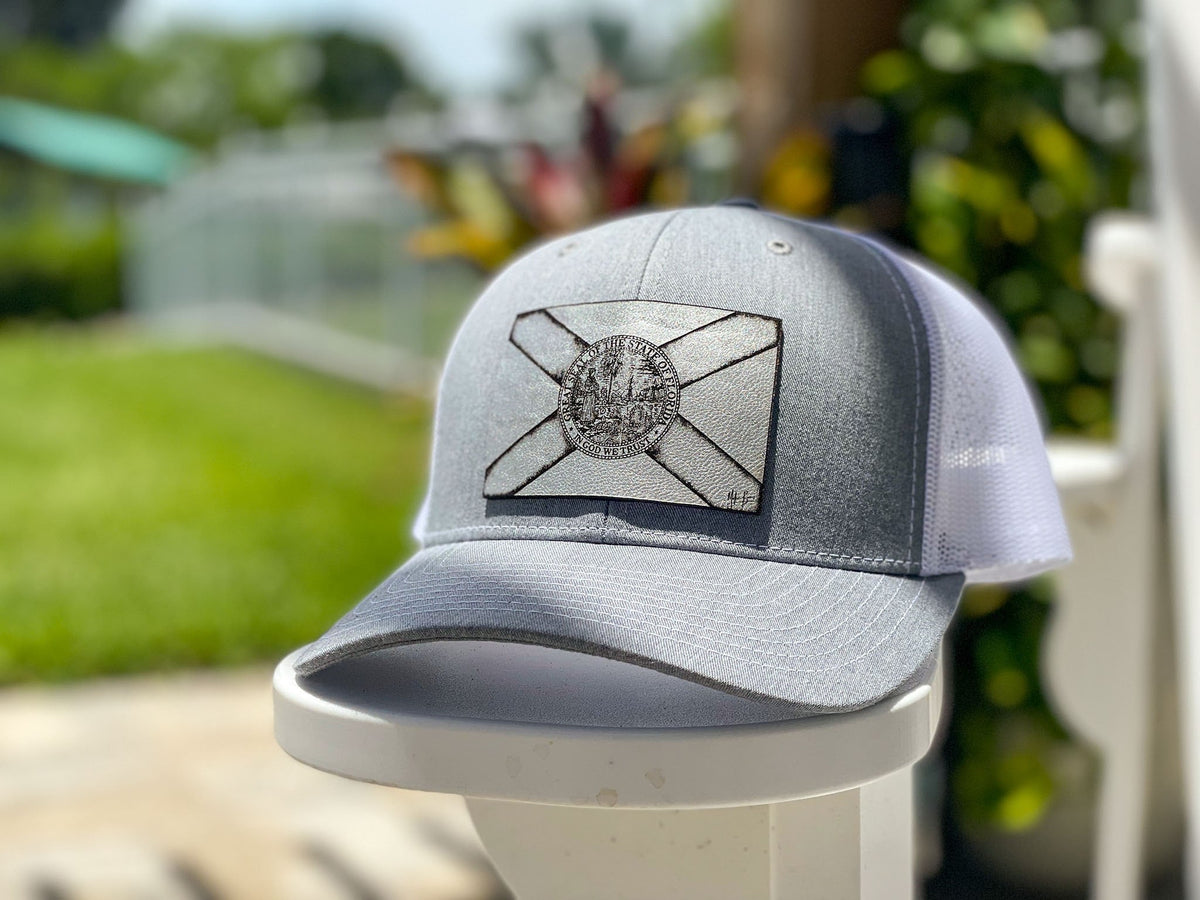 Florida Flag Trucker Hat - Mid Profile + Silver Patch